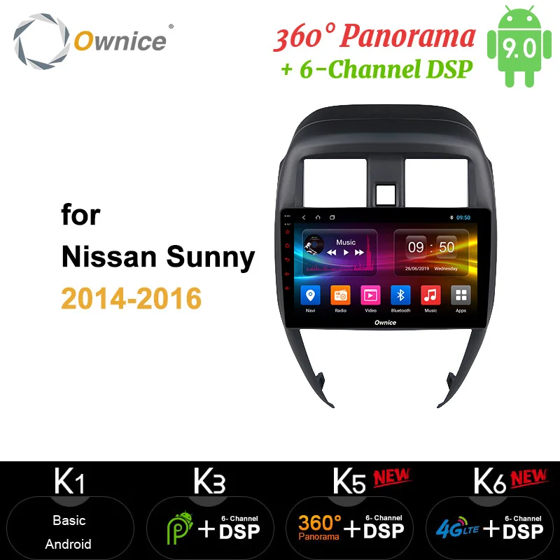 Автомагнитола Ownice 4 + 64 ГБ 8 ядер Android 9 0 360 GPS-навигация SPDIF 4G DVD-плеер для Nissan Sunny 2014 2015