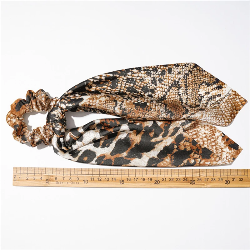 2020 модные резинки для волос со змеиным принтом зебры и бантом женский шарф