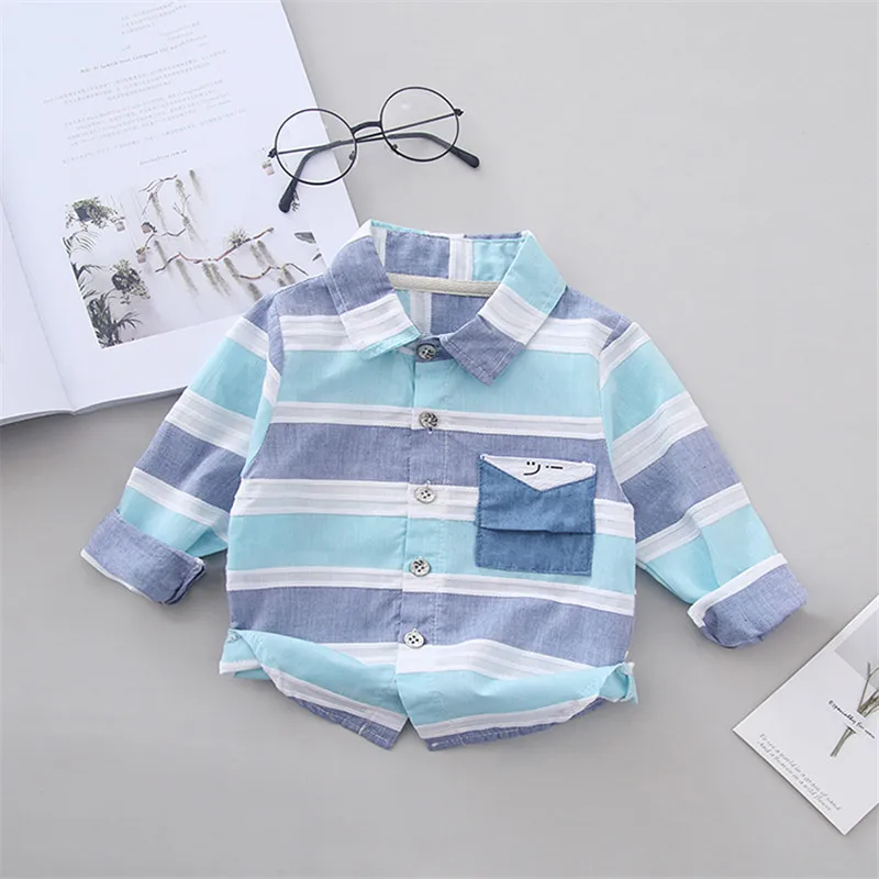 Рубашка детская клетчатая разноцветная с длинным рукавом на весну/осень |