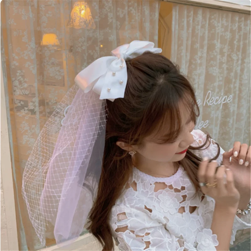 Женская заколка для волос AOMU белая заколка-бант в Корейском стиле свадебные