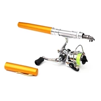 1 6m pen shape telescopic mini fishing pole rod with metal spinning reel wheel fishing pole rod