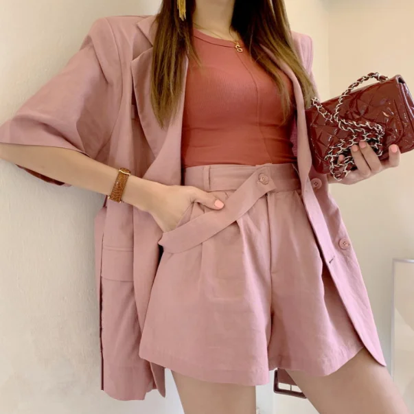 Для женщин короткий Одноцветный пуловер а также штанов раздел-костюмы Верхняя