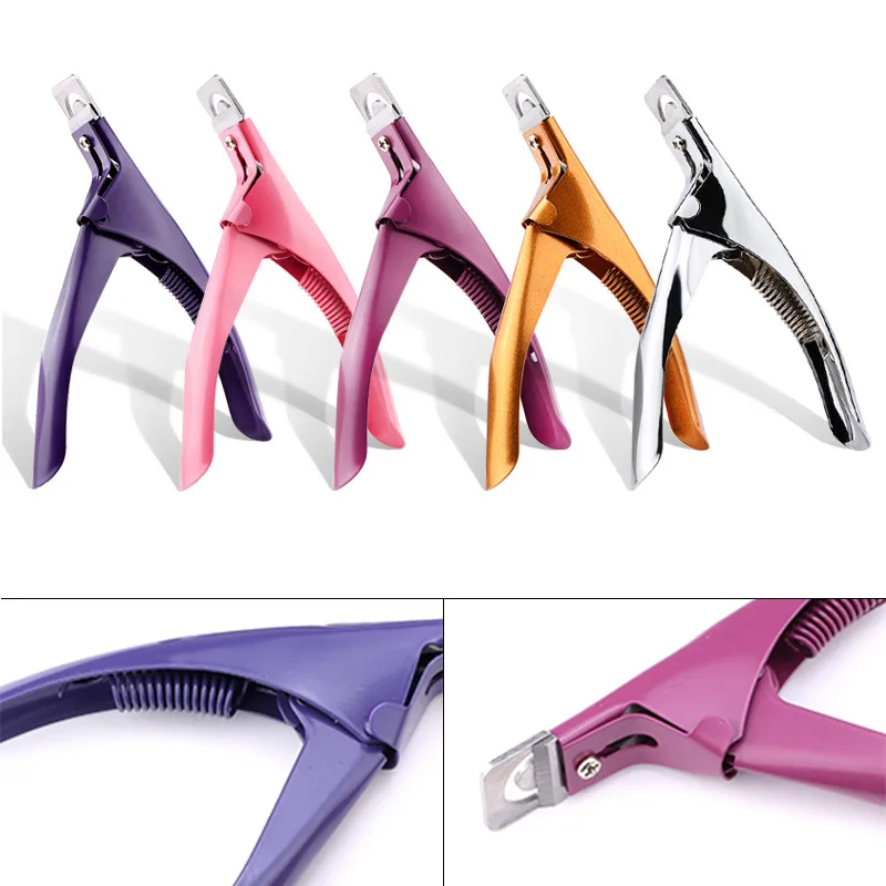 

1PC Professional Nail Art Manicure Clamp Clipper False Tips Edge Cutters Manicure Colorful Stainless Steel False Nail Art Tools