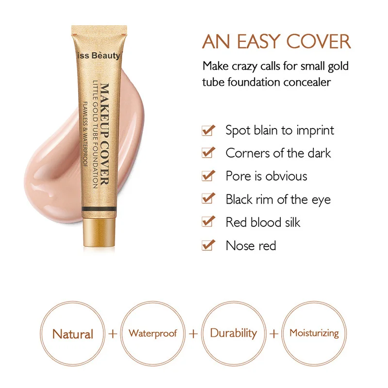 30 мл маленькие золотые трубки тональный крем основа под макияж Жидкий