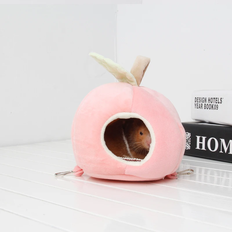 Windproof Hamster Hideout House Cage Apple Shaped Sugar Glider Bed Rat Hammock Toy Nest Small Animal Supplies | Дом и сад