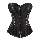 Женский корсет в стиле стимпанк, размера плюс корсет из искусственной кожи в готическом стиле, со стальными косточками