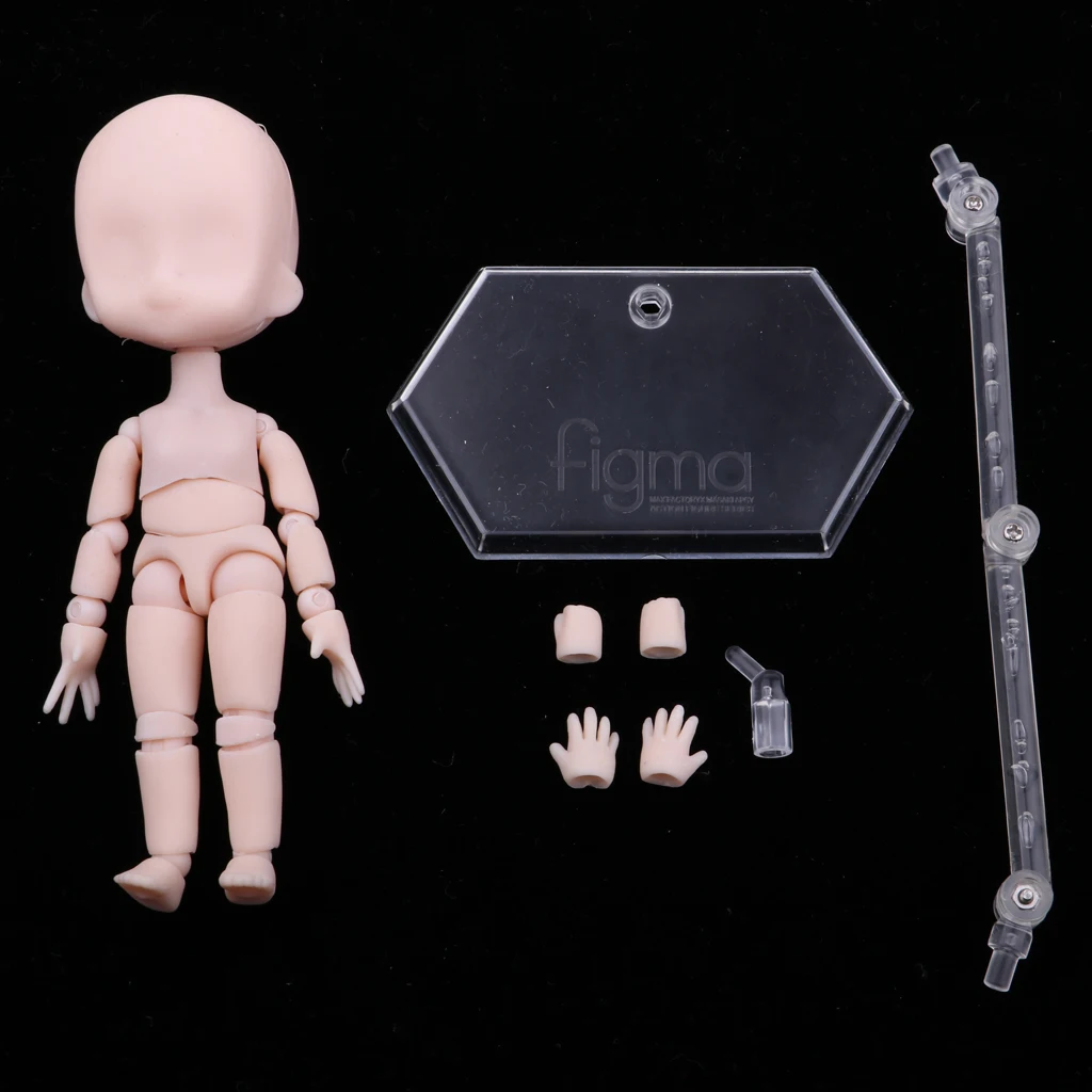 

Polyarticular Movable Mini Dolls For OB11 Doll DIY Customized Accessory Doll Body Display Stand