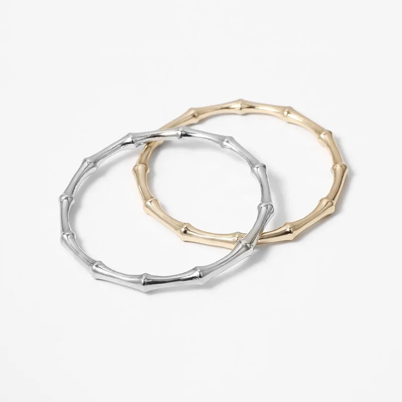 

2021 NEW 2/Pcs Set Gold Color Metal Chain Link Creative Bamboo Bracelet Bangle 2020 New Fashion Punk Bangle Bracelet Women Party