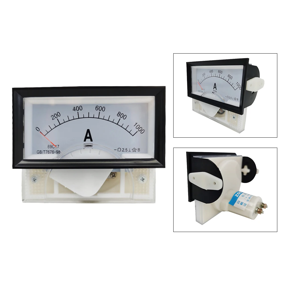 

1PC 69C17-A 50A 100A 500A 1000A/75mV DC Analog Meter Panel AMP Gauge DC Ammeter Use with Shunt Current Meter 85*46MM Amperimetro