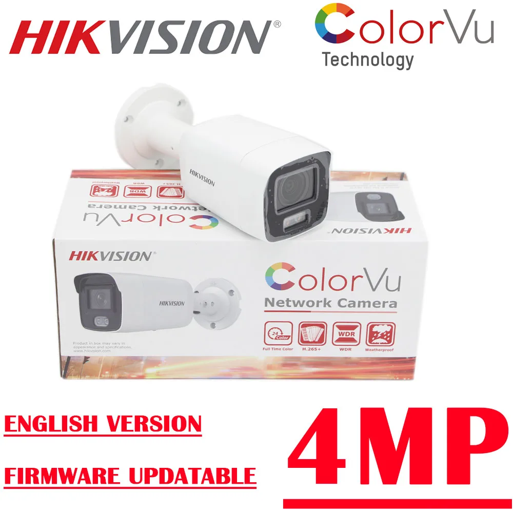 

Новинка, Hikvision, 4 МП, POE, стандартная ip-камера видеонаблюдения, полноцветная фиксированная цилиндрическая сеть