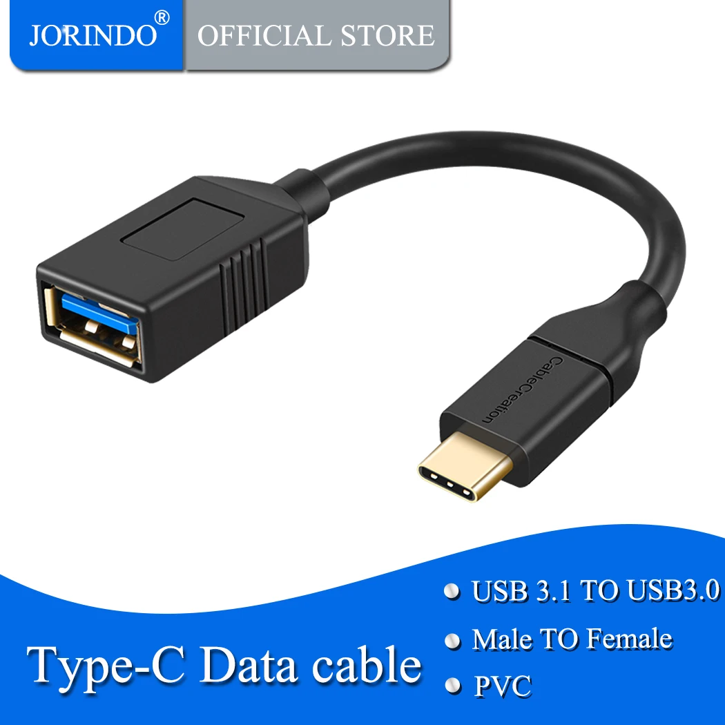 Адаптер для женской розетки USB 3 0 5 футов jorinдо (Gen1) USB3.1 Type C адаптера типа A OTG шнур