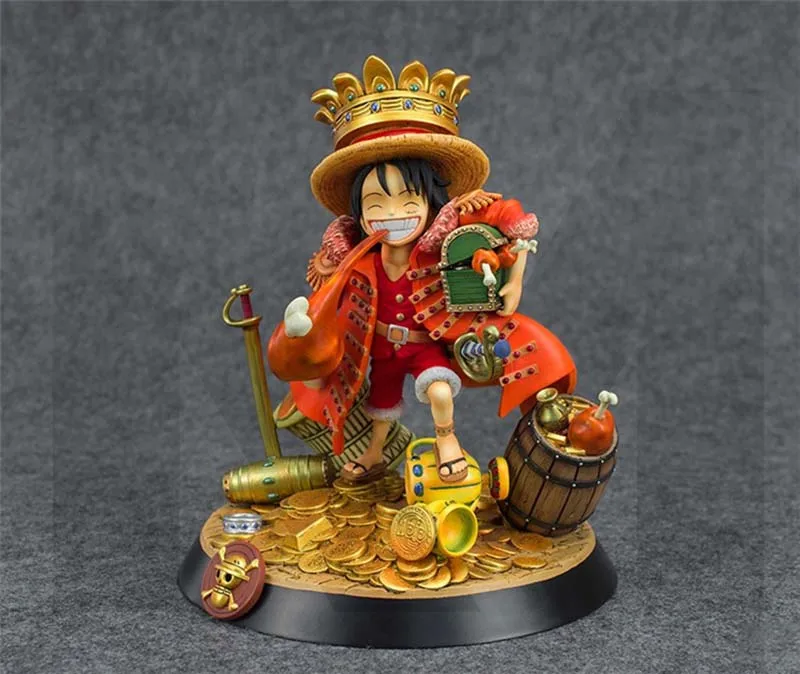 

ONE PIECE Treasure Luffy Action Figure Cute Eating Drumsticks Models Toys