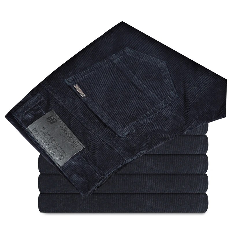 Брюки мужские вельветовые зимние прямые плотные штаны из хлопка повседневные