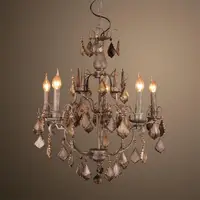 Loft Style Vintage Crystal Chandelier American Country Living Room Lamp Dining Room Lamp D500*650MM AC90-265V