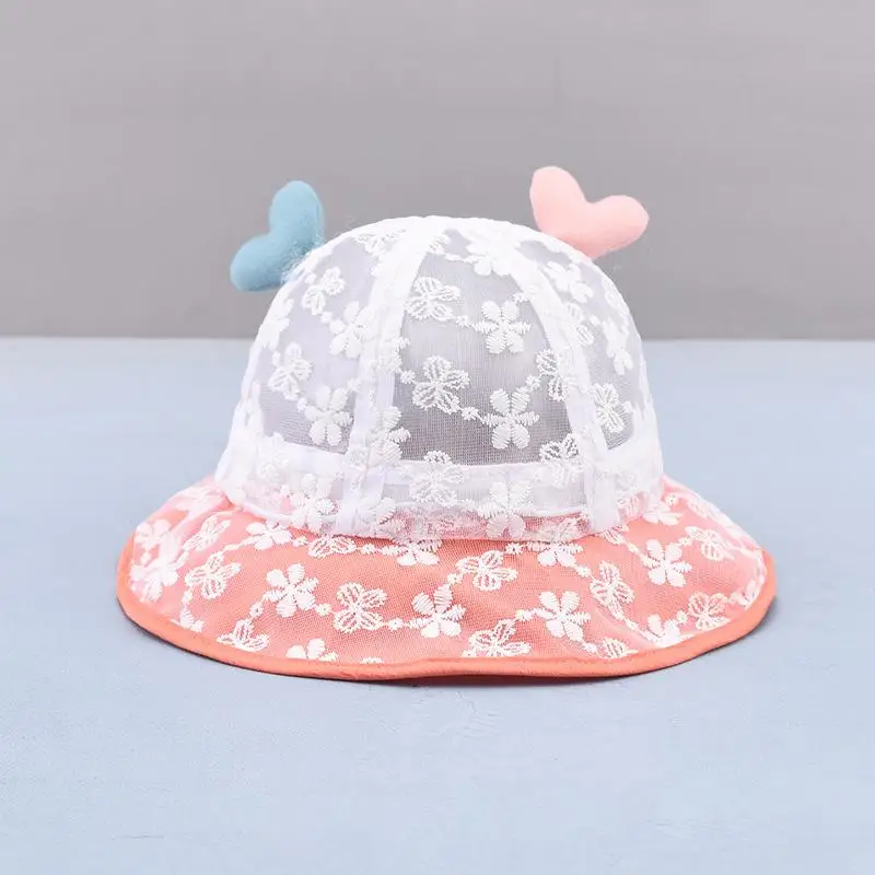 

LDSLYJR 2021 colorful love heart mesh Bucket Hat Fisherman Hat outdoor travel hat Sun Cap Hats for child boy and girl 77
