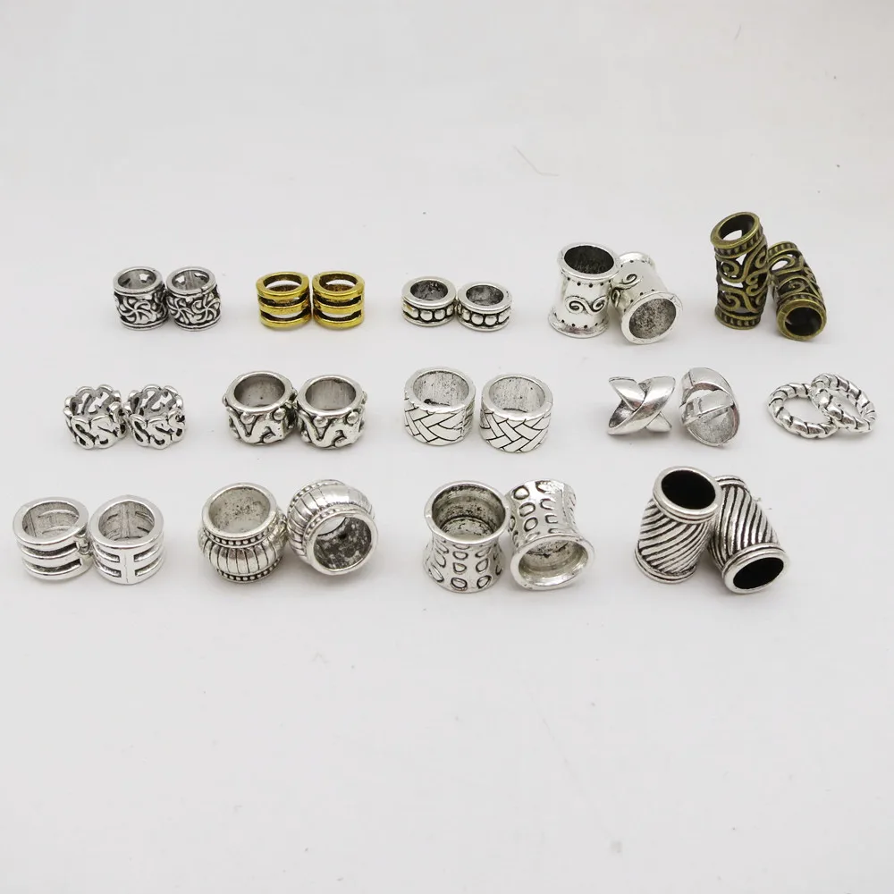 Металлическая большая коса для волос viking 5 шт. мужчин и женщин|dreadlock beads|dreadlock bead