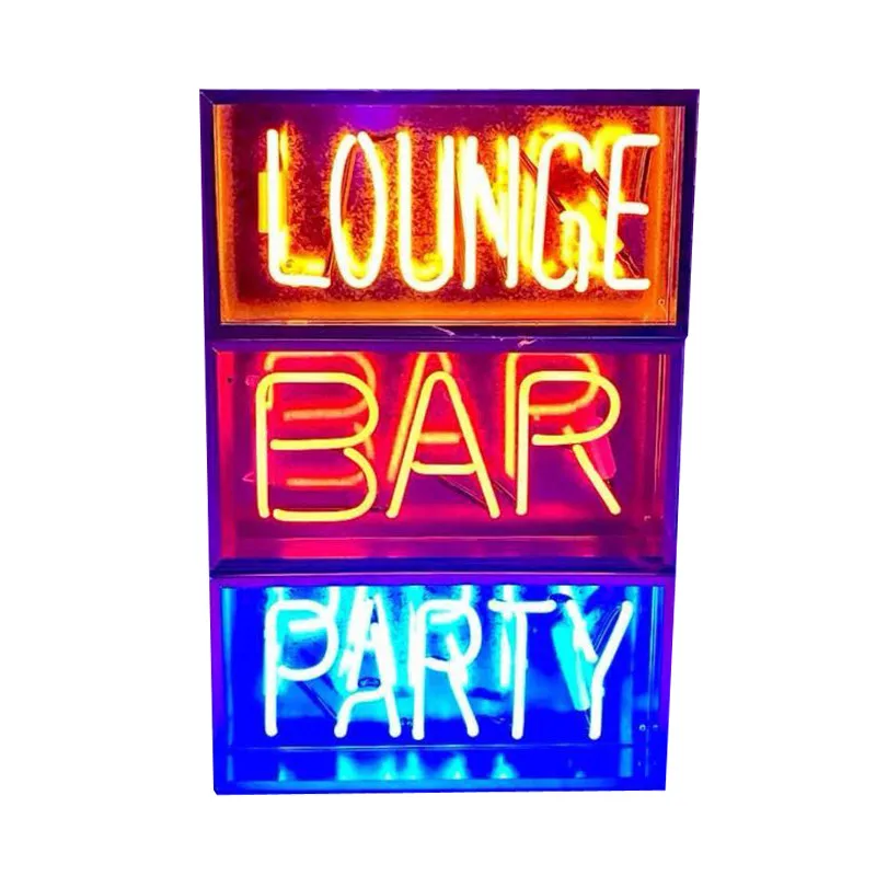 Ночник светодиодный настольный свет вечерние бар железная коробка неоновые