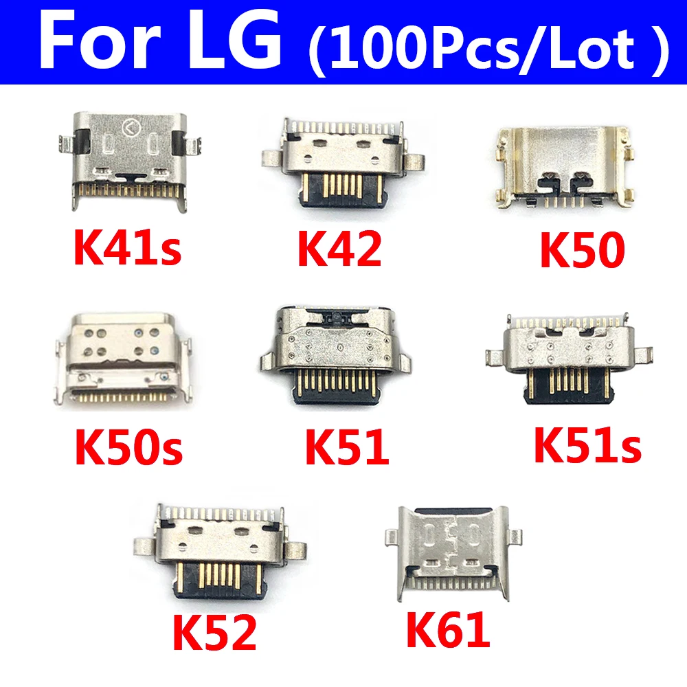 

100Pcs/Lot, Micro USB Jack Charging Socket Charger Port Plug Dock Connector For LG K41S K51 K51S K52 K42 K61 K50 K50s