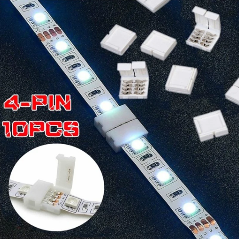 2/4 pin 10 мм 5050 RGB Светодиодная лента Соединительный зажим|Хранилище для дома и