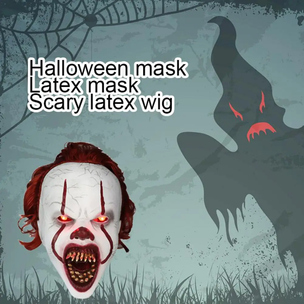Маска клоуна страшные маски на Хеллоуин Косплей Stephen King's It Pennywise Joker Scary Mascaras De