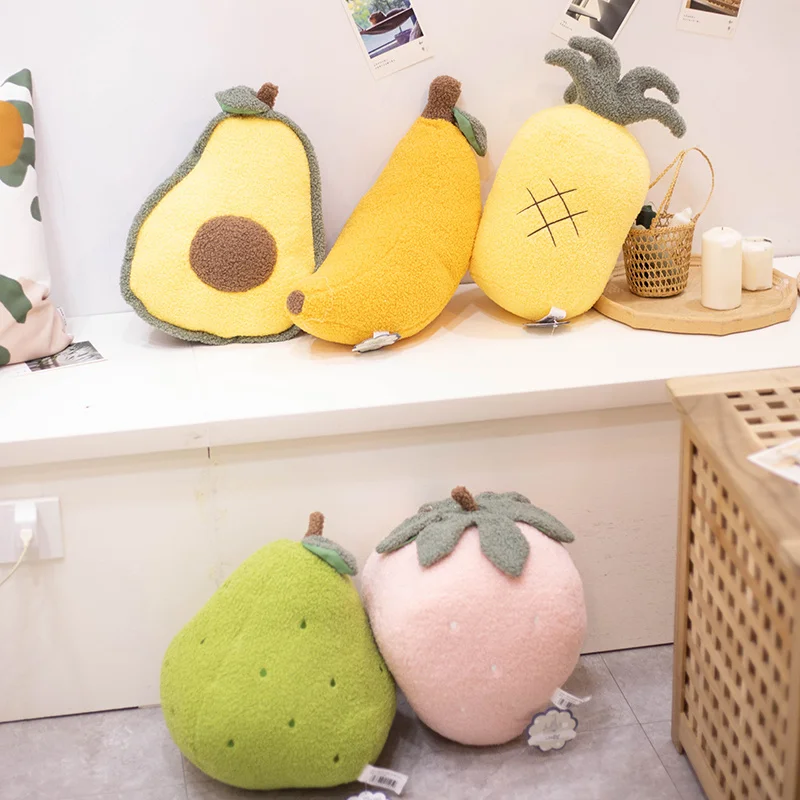 

Игрушечная Подушка Mengxi с авокадо/ананасом/грушей/клубникой/бананом, трехмерная Подушка с фруктами, детские подарки на день рождения