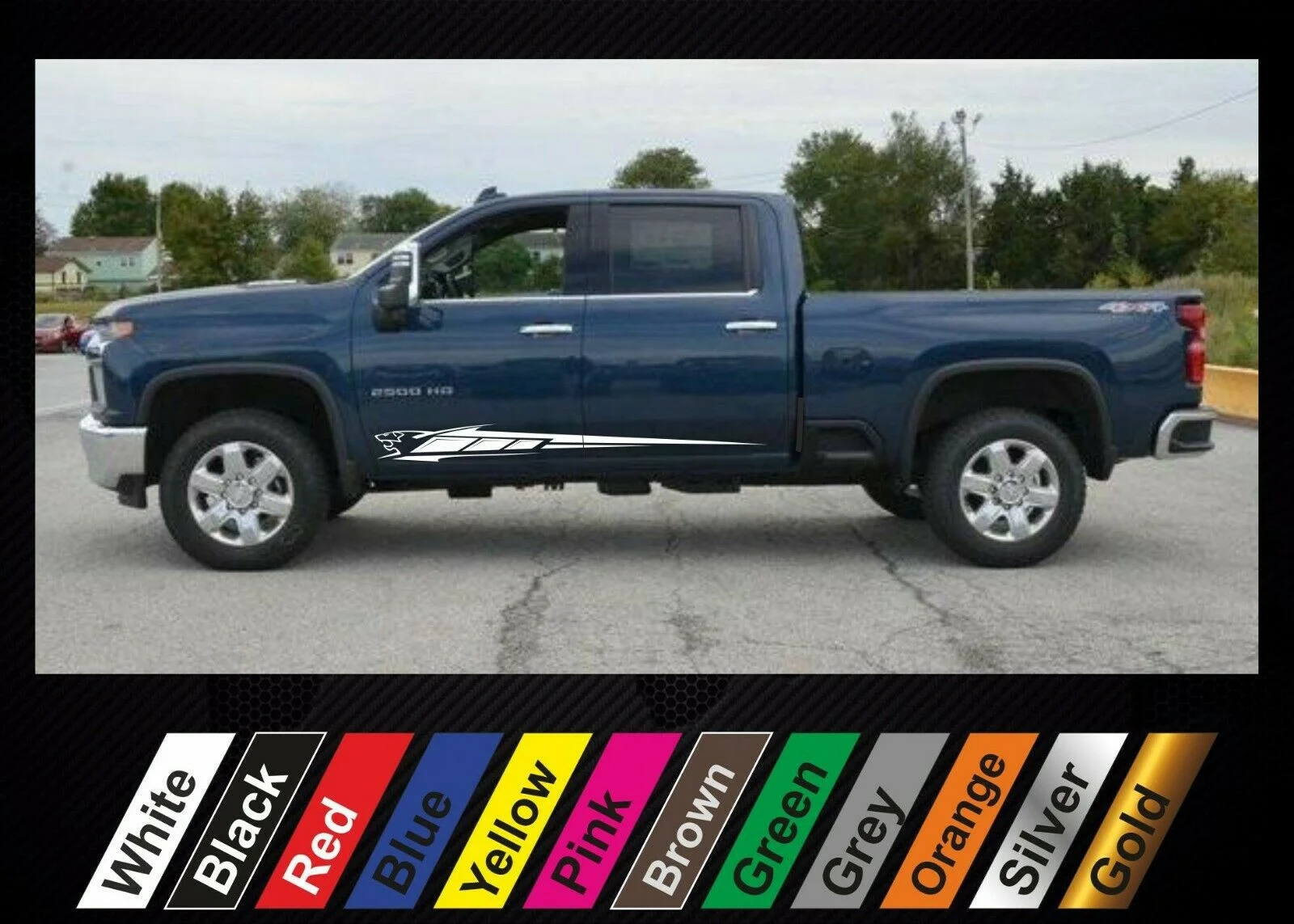 

For x2 stickers Chevrolet Silverado graphics side stripe decal sticker #17