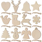 10 шт., деревянные подвески для новогодней ёлки