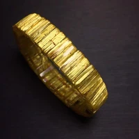 genuine brazil natural gold rutilated quartz bracelet 12x4 5mm women clear rectangle beads fashion wealthy genuine aaaaaa