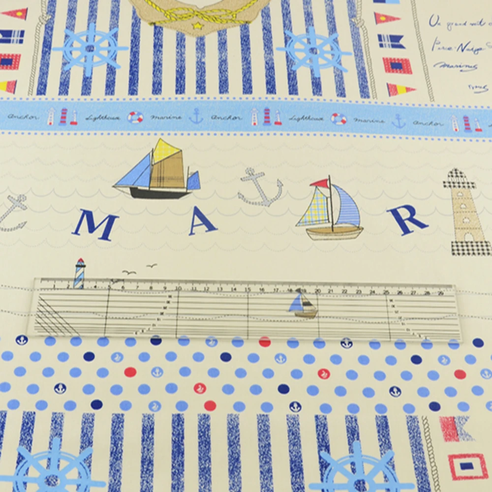 Teramila Sea Theme Cotton Fabric Patchwork Quilting Sewing Cloth Craft Bedding Decoration Fabrics Tissue Home Textile Clothing | Дом и сад