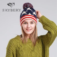 2021 new women faux fur pom pom hat winter warm cap knitted beanie double ball pom pom female hats woman bonnet cat ears