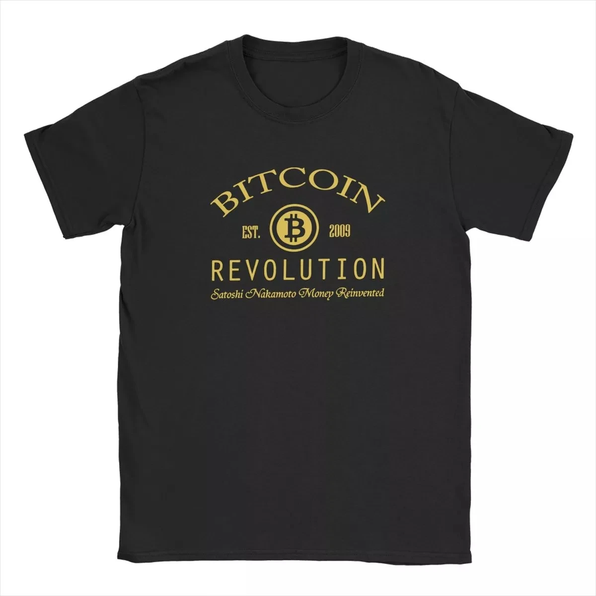 

Men T-Shirts Bitcoin Revolution Cryptocurrency Casual Pure Cotton Tees Short Sleeve T Shirt Round Neck Tops Gift Idea