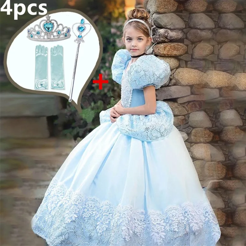 

Girls Princess Disguise 4 6 8 10 Yrs Children's Carnival Dress Up Cosplay Party Dress Halloween Costumes for Kid Drama Clothes
