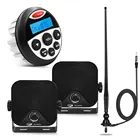 Водонепроницаемый морской Bluetooth Стерео FM AM радио автомобильный mp3-плеер аудио + 4-дюймовый морской катер наружный динамик для мотоцикла квадроцикла + антенна