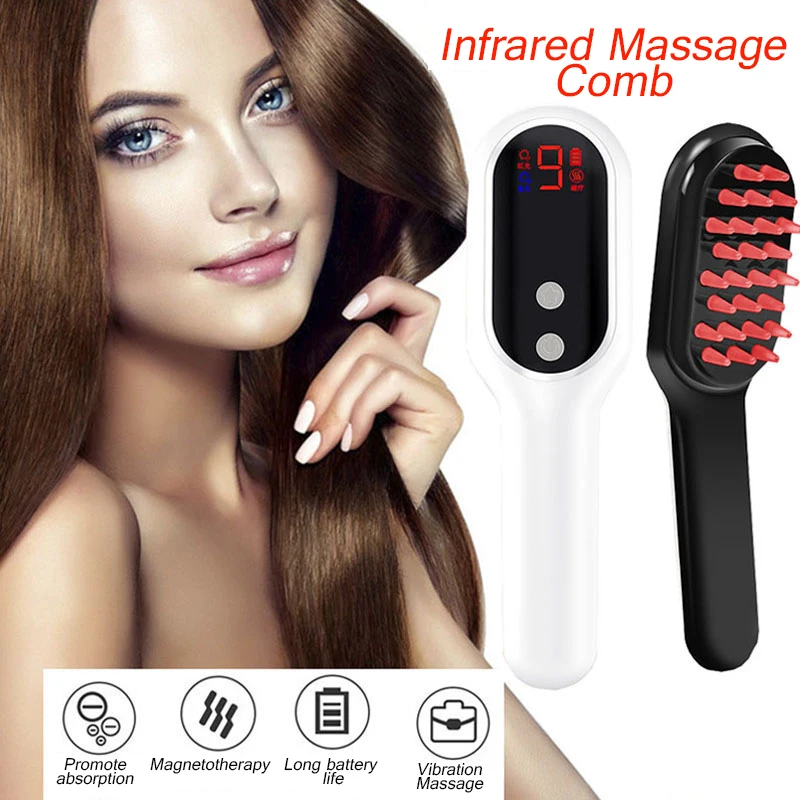 Electric Hair Growth Comb Infrared Laser Hair Care Style Anti-Hair Loss Hair Red Light Treatment Head Massager Hair Brush