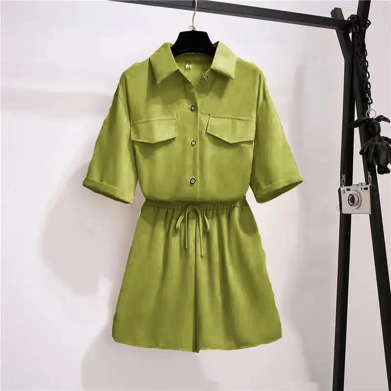 

Single/set Summer Fat Mm Foreign Style Loose Size Women's 2021 New Korean Fashion Casual Two-piece Set Tide
