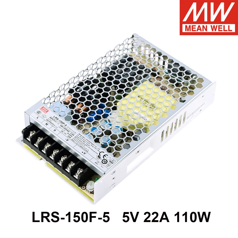 

MEAN WELL LRS-150F-5 85-264V AC TO DC 5V 22A 110W Meanwell LRS-150F одиночный выходной импульсный источник питания