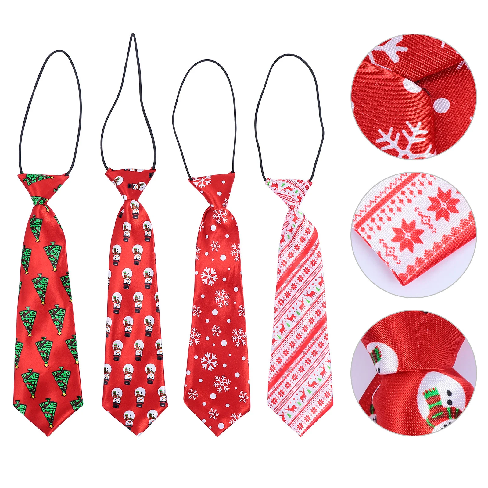 

4pcs Christmas Polyester Necktie Lovely Ties Party Costume Ties Decorative Ties
