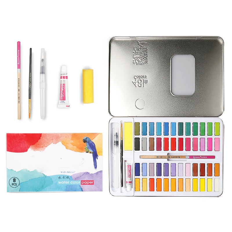 

Watercolor Set Vibrant Colors Watercolor Paper Brush Palette for Kids Adults Painting Coloring SP99