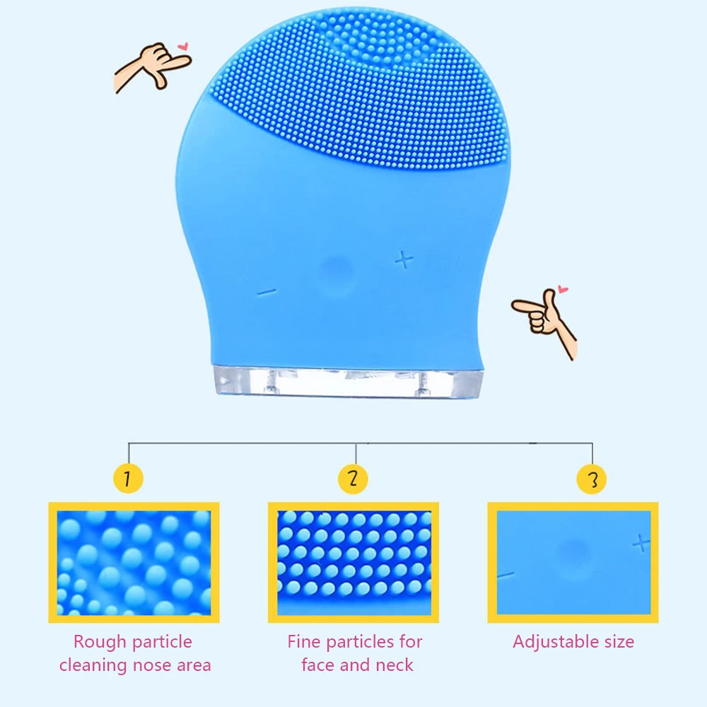 Мини USB электрическая щетка для очищения лица силиконовая Ультразвуковой