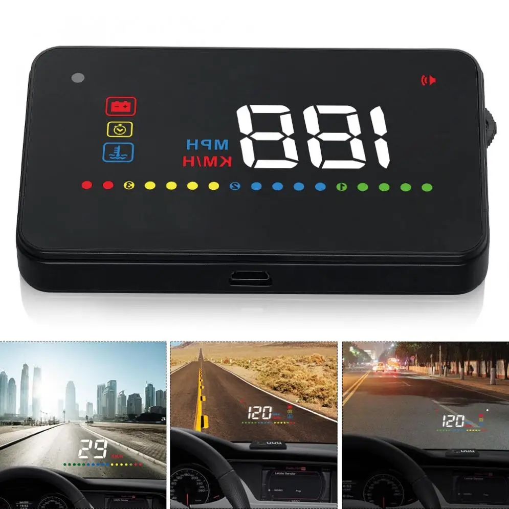 

3,5 дюймов A200 автомобильный HUD Дисплей Спидометр OBD2 II EUOBD Авто проектор параметр дисплей с функцией предупреждения о превышении скорости