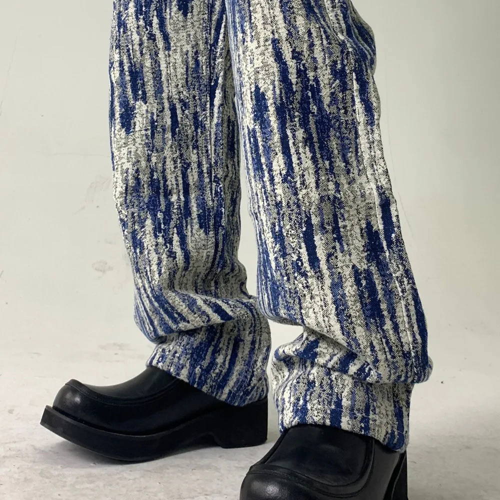 2021 New Arrival Striped Drape Tie Dye Straight Men Baggy Jeans Pants Casual Women Vintage Denim Trousers Pantalones Casuales