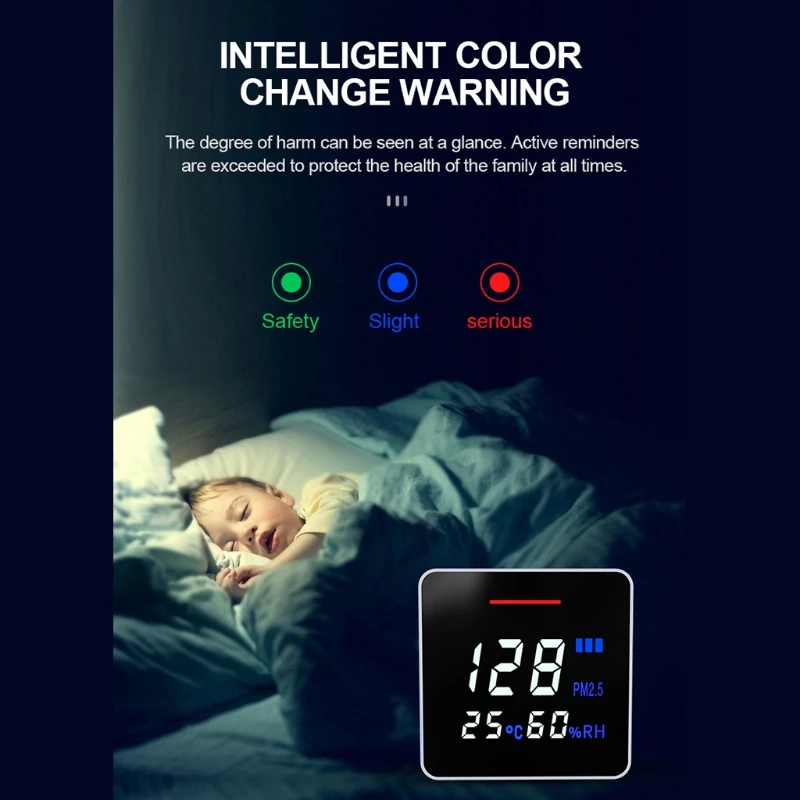 

Home Desktop PM2.5 Temperature and Humidity Detector Air Quality Monitor Tester