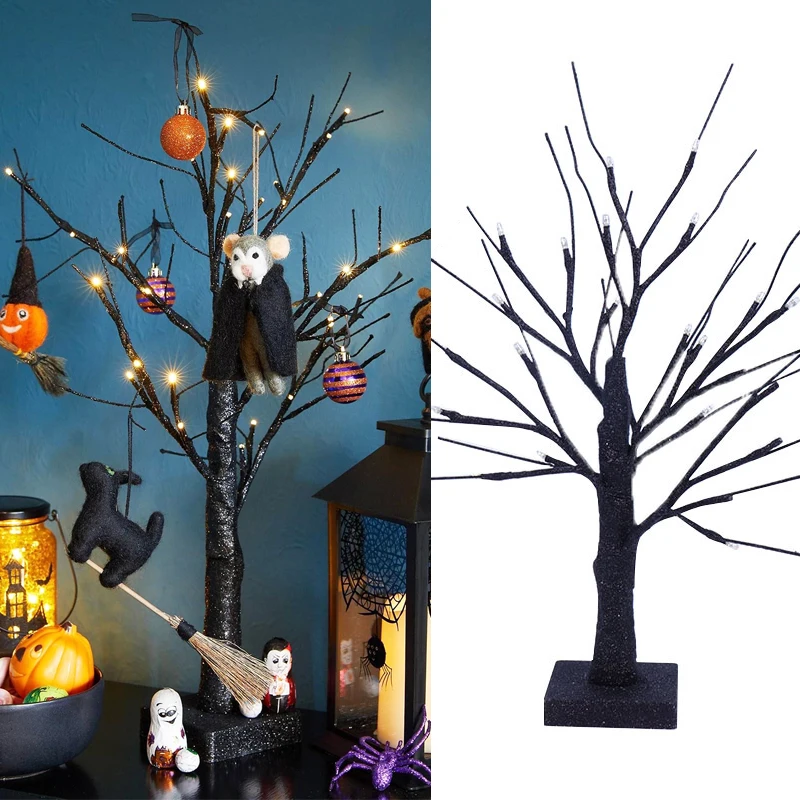 Украшение на Хэллоуин черная Березовая лампа подвесные украшения искусственная