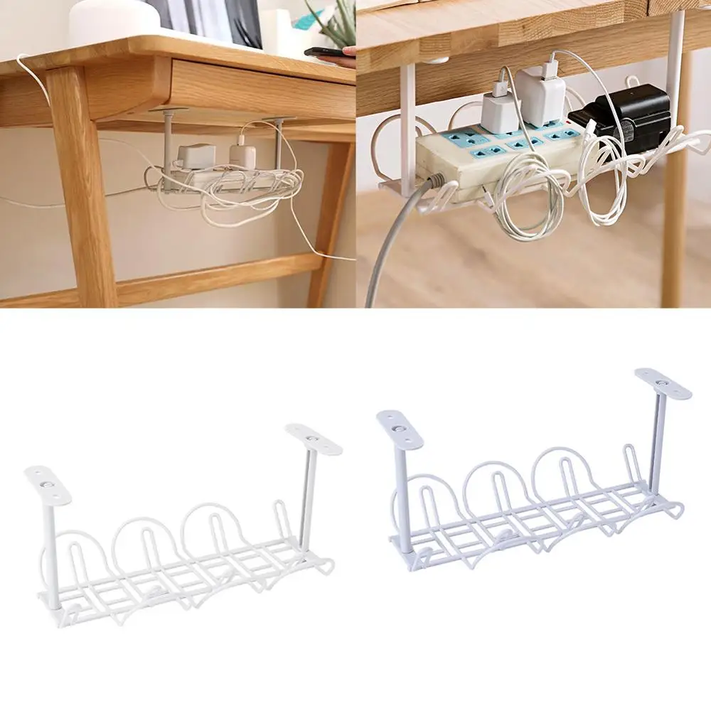 

Under-table Storage Rack Table Bottom Power Socket Holder Hanging Rack Line Finishing Desk For Kitchen Home Office Suction Wall
