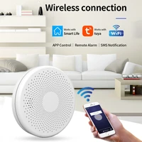 tuya wifi smoke alarm fire protection smoke detector sound and light alarm sensor home security smart life app wireless control
