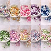 150 200pcs colorful abs imitation pearls mix 3 8mm round beads with holes diy bracelet charms necklace beads for jewelry making