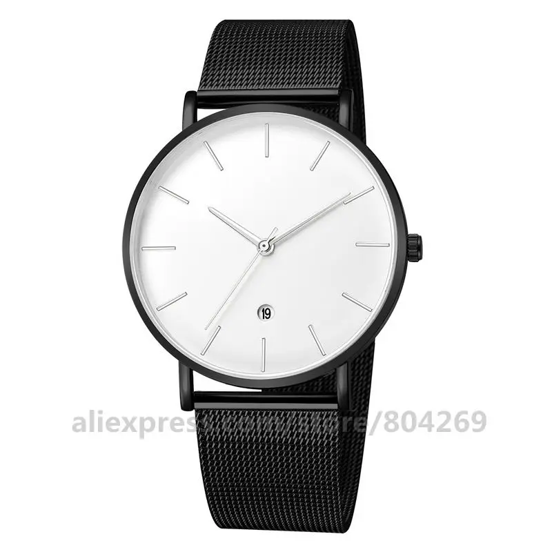 Army Military Sports Date Geneva Quartz Wristwatch Fashion Alloy Men Casual Male Clock Steel Mesh Watch 658