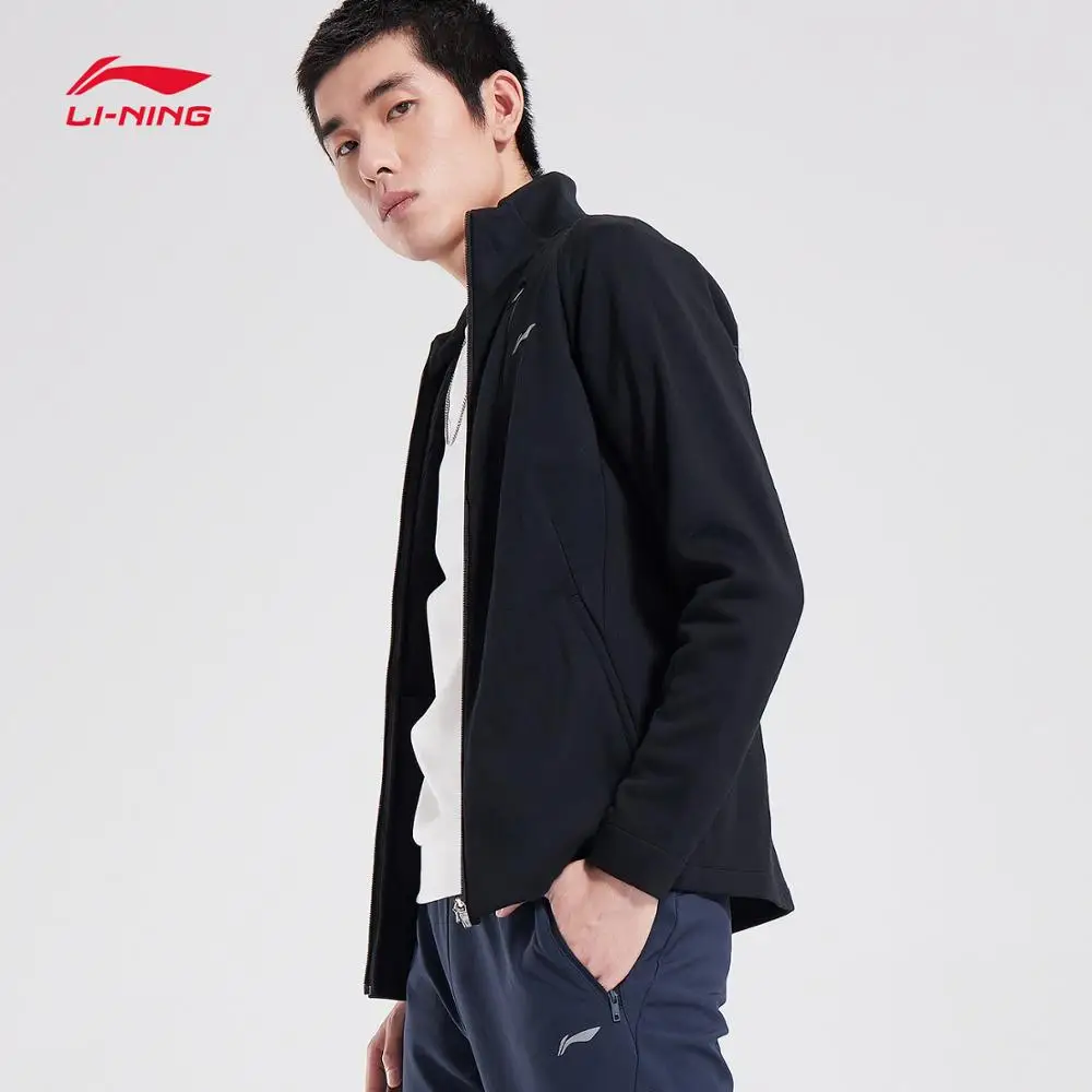 Li-Ning мужской тренировочный свитер, теплая оболочка, удобный, обычный крой, хлопок, полиэстер, подкладка, Спортивная Толстовка, AWDN865 MWW1450