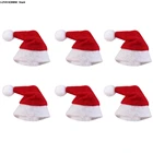 6 шт. Рождественская мини-шляпа Санта Клаус, головные уборы, Рождественская шапка-леденец мини свадебный подарок Творческий колпачки для рождественой елки Декор