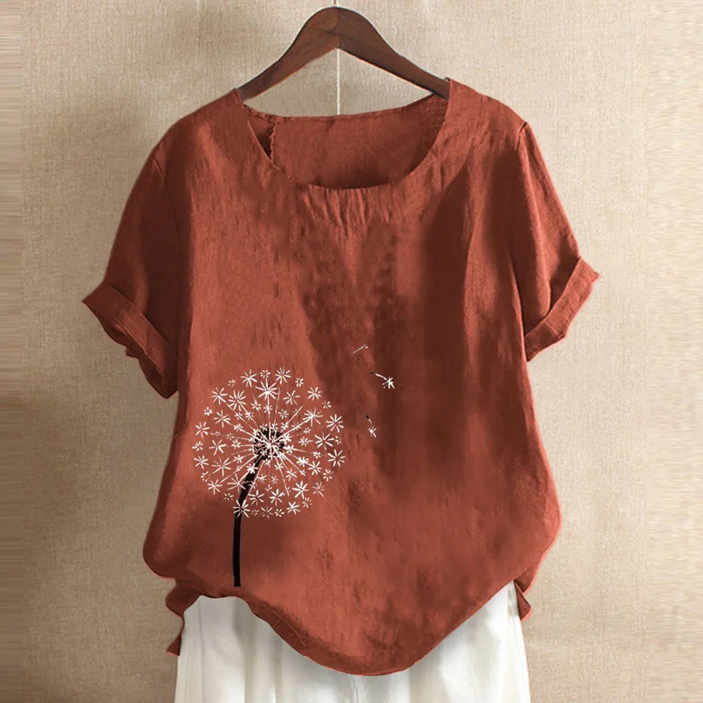 MISSOMO 2020 T Shirt Women tshirt Summer O-Neck Short Sleeve Floral Print harajuku Elegant Plus Size Tops Blusas Feminina | Женская